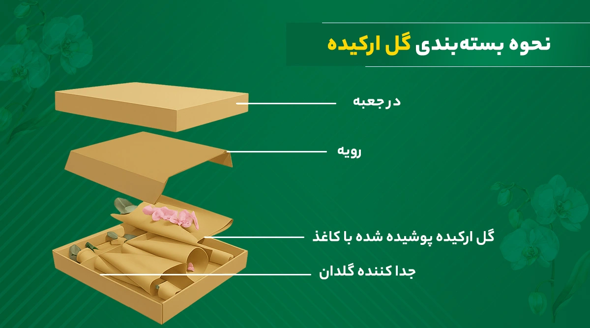 نحوه بسته‌بندی گل ارکیده